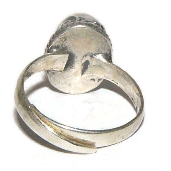 Black Onyx Stone Sterling Silver Ring Adjustable - Picture 6 of 6